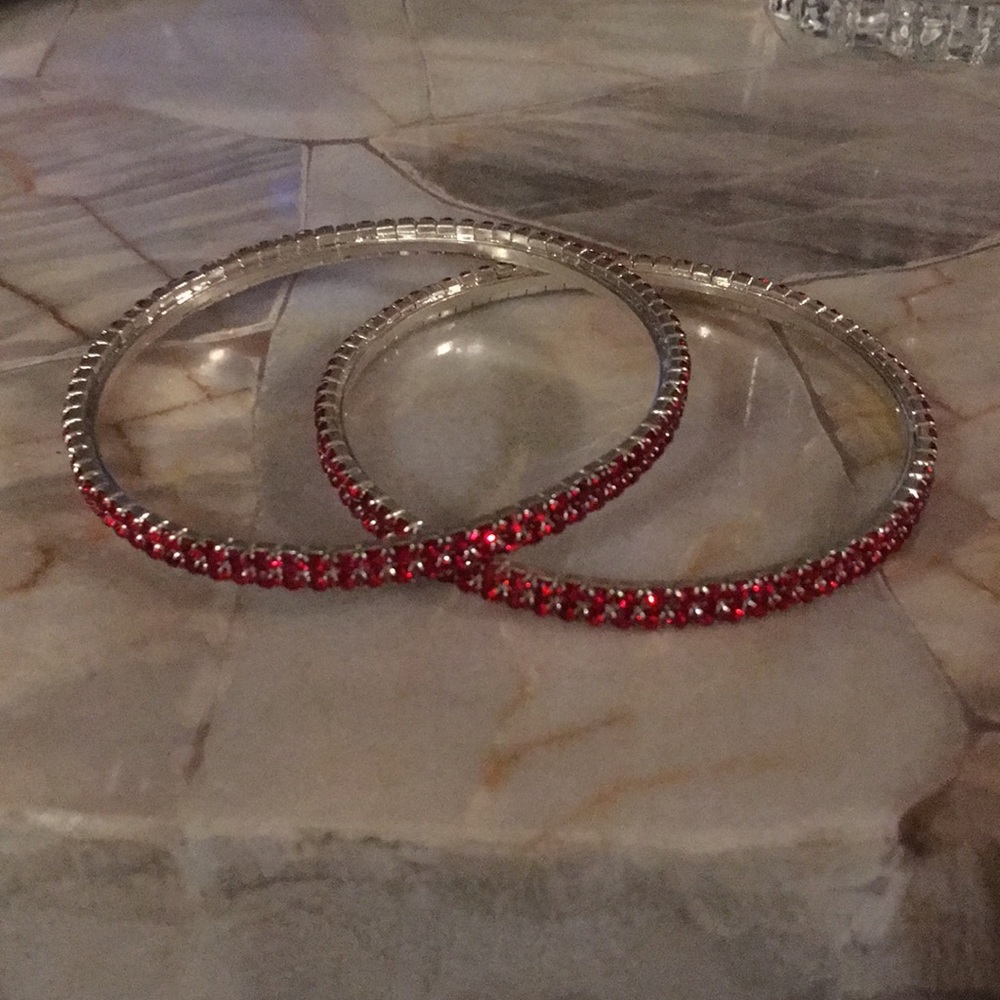 Red Crystal Bangles - Picture 4 of 4